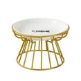 thumbnail image 1 of WGXU Raised Ceramic Cat Dish With Metal Stand Friendly Vomit Ceramic Cat Plate Elevated Bowl With Stand For And Small Dogs Gold Rack Plate Raised Dish With Metal St 1pc, 1 of 3