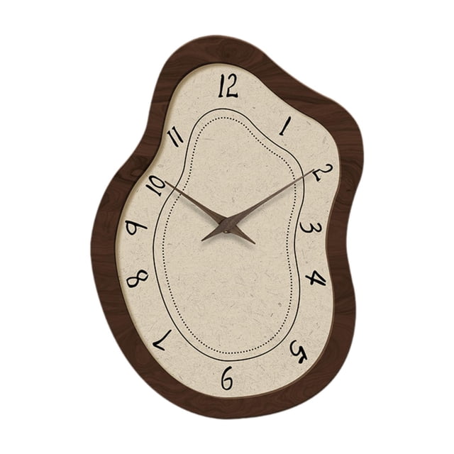 Reloj de pared fácil de leer, silencioso, creativo, de madera, reloj de pared silencioso para la escuela, baño, hogar, sala de estar, decoración Estilo B
