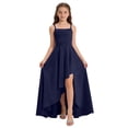 thumbnail image 2 of Tranfacy Robes pour Filles Sans Manches Extensibles Unies Ligne A Tournoyantes Patineuse École Récital Col Rond pour Ados Enfants, 2 of 6