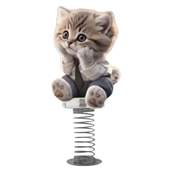 WUJGXI Cute Acrylic 2D Cat Car Desktop Ornament For Desk Bookshelf Home Decoration Animal Themed Decorative Figurine
