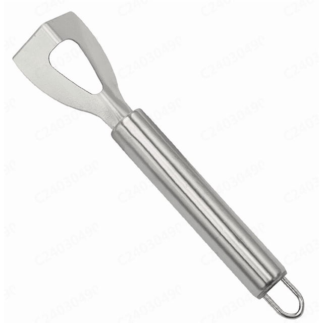 Stainless Steel Cheese Knife Cutter with Angled Blade, Flat Handle and Hanging Hole, Kitchen Spatula Tool for Hard or Soft Cheese, 1-Piece