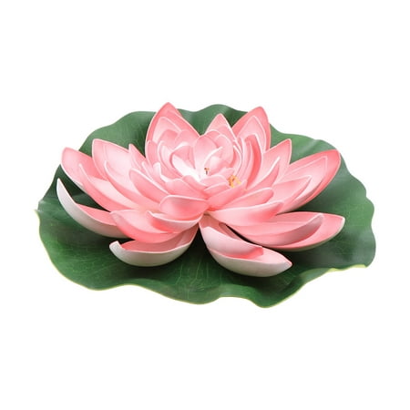 

1Pc Artificial Floating Water Lily Simulation Lotus Flower Pond Decor 28cm Pink