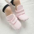 thumbnail image 4 of Baby Fleece Booties Newborn Unisex Booties Non-Slip Newborn Infant First Walkers Warm Shoes House Slippers for Baby Boys & Baby Girls Toddlers Pink 6-12 Months, 4 of 6