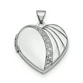 thumbnail image 1 of Sterling Silver Rhodium-plated 21mm Heart Locket QLS614 (21mm x 21mm), 1 of 3