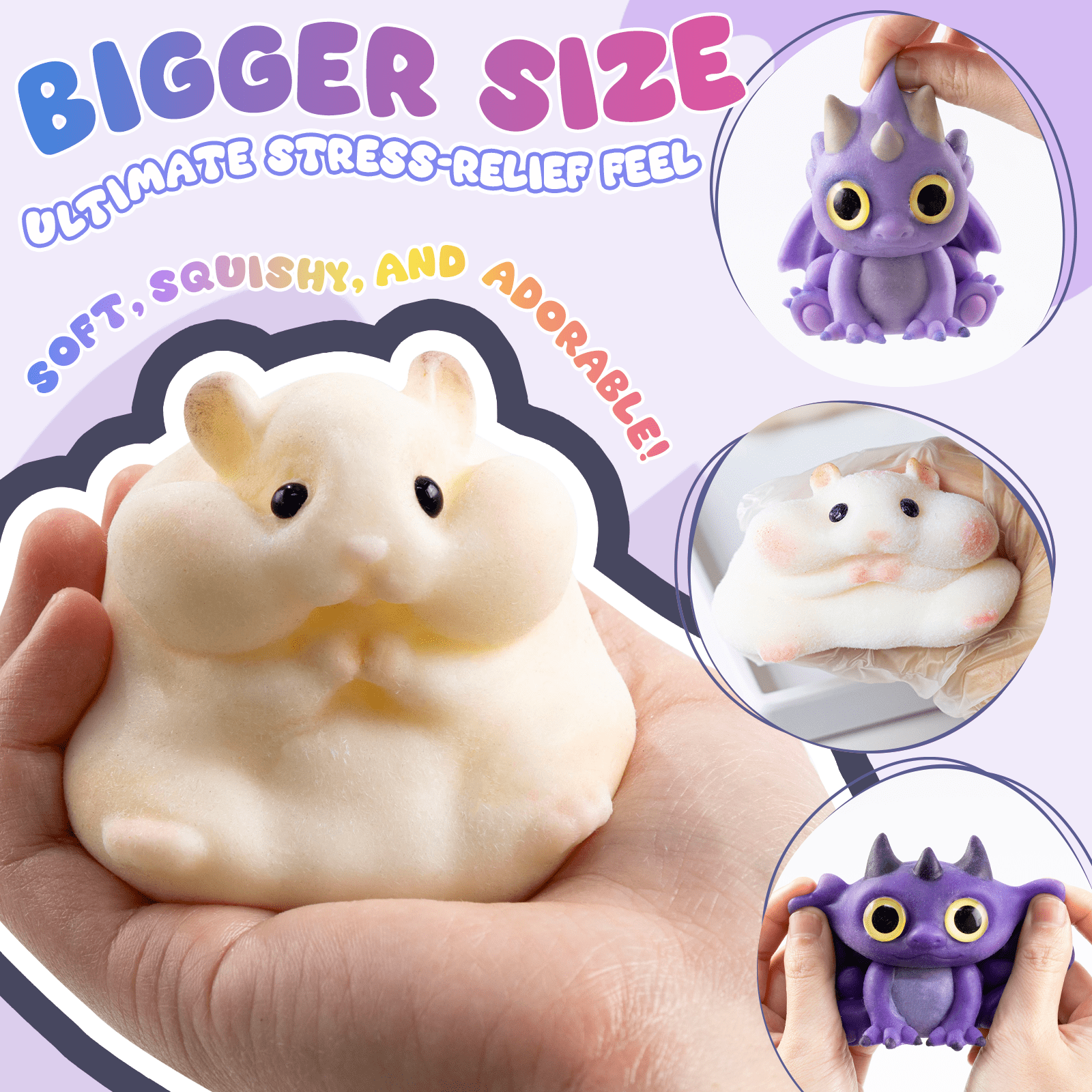 LET'S RESIN All-In-One Diy Squishy Toy Making Kit with Dragon & Hamster Molds , Gift for Kids, Holiday Gift, Relieve Stress