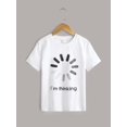 thumbnail image 1 of Tween Boy Ribbed Sporty Round Neck Slogan Graphic Print Casual T-Shirt, Short Sleeve, 1 of 5