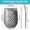 thumbnail image 5 of 12oz Stemless Wine Tumblers Black Leopard Print Vacuum Insulated Stainless Steel Travel Tumbler Cups Mug with Lid and Straw for Champaign,Cocktail,Beer with Cleaning Brush, 5 of 5