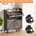thumbnail image 6 of Narrow Shoe Organizer for Entryway, Slim Hidden Shoe Cabinet for Tiny Little Space, Freestanding Shoe Storage Cabinet with 2 Flip Drawers - with Open Storage for Entryway, Foyer,Hallway (Gray), 6 of 7