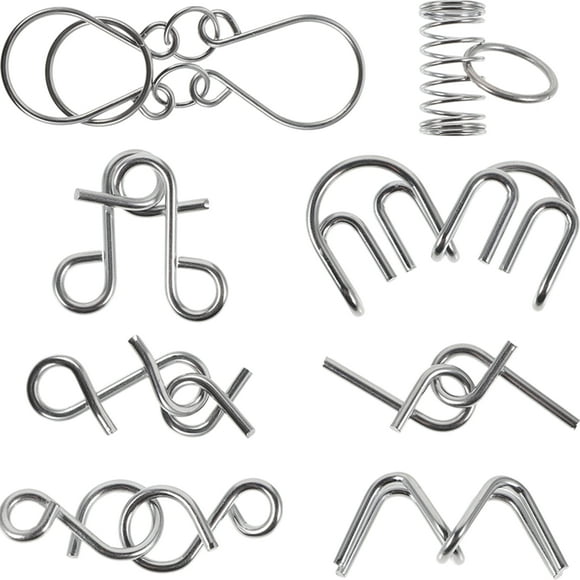 BRIGHTFUFU 8pcs Ancianos Brain Puzzles Interactive Metal Puzzles Metal Andy Toy Elders suministro