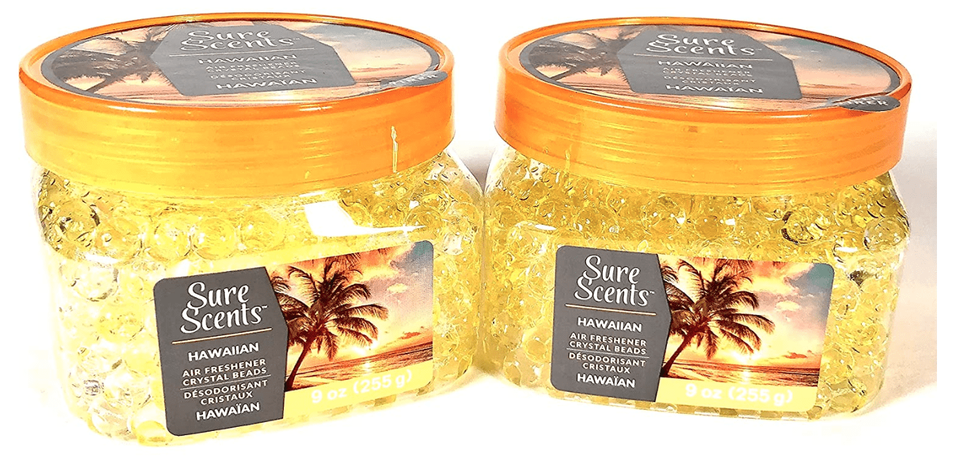 Sure Scents Crystal Beads Air Fresheners, Hawaiian (Pack of 2