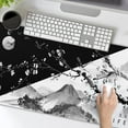 thumbnail image 4 of Black White Japanese Cherry Blossom Mouse Pad 35.4 X 15.7 Inch XXL Death Life Sakura Design Full Desk Gaming Mousepad Extended Large Non-Slip Rubber Base Keyboard Mat with Stitched Edges, 4 of 6