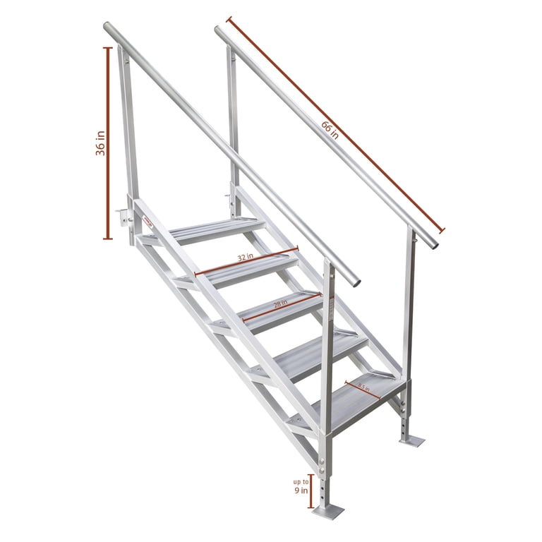 Extreme Max Jumbo-Tread Dock Stairs - 28 - 500 lb. Capacity