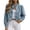 Light Blue, variant on Ladies Denim Coat Women's Puff Sleeve Cropped Denim Jacket Stand Collar Button Front Loose Fitting Short Jean Outerwear Sky Blue M