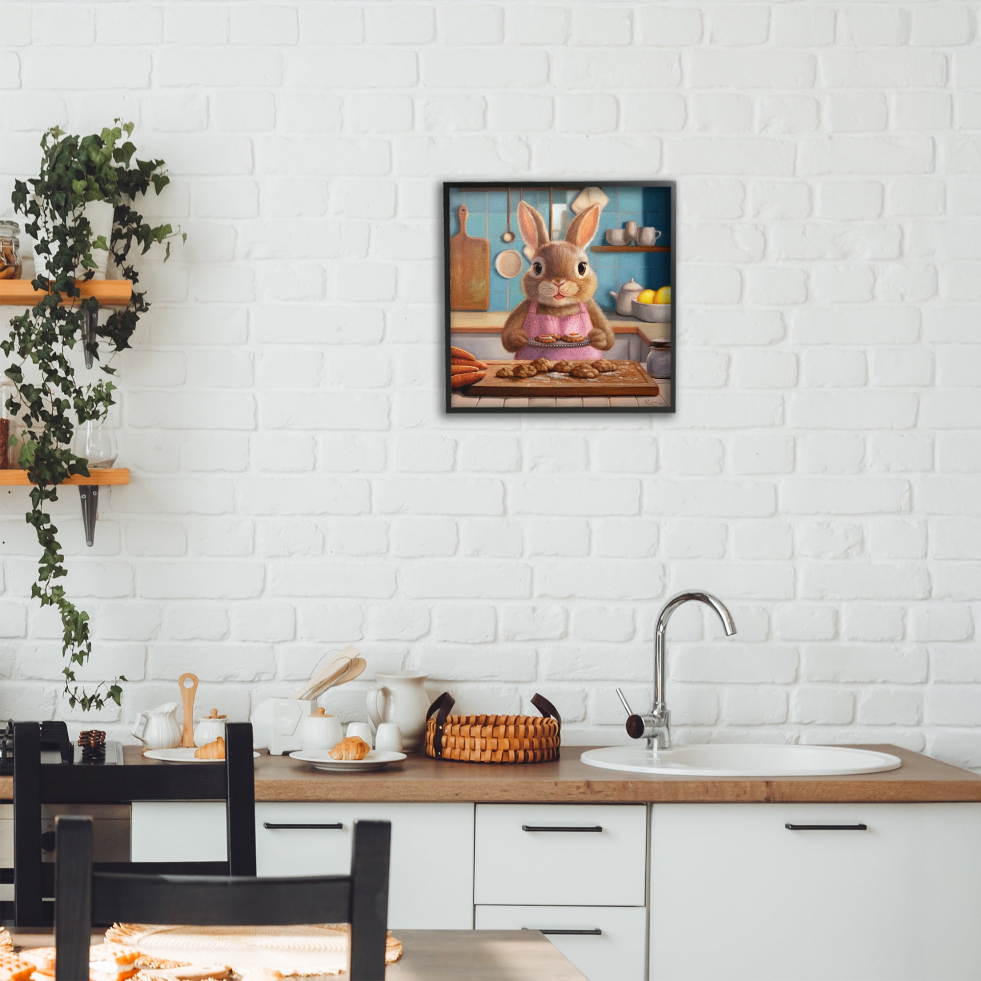 Stupell Industries Mrs. Bunny Bakewell Black Framed Giclee Art, design by Lucia Heffernan