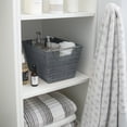 thumbnail image 3 of Simplify Medium Rattan Storage Tote Basket in Charcoal, 3 of 6
