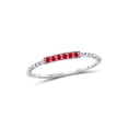 thumbnail image 1 of FB Jewels 10kt White Gold Womens Round Ruby Beaded Stackable Band Ring 1/20 Cttw, 1 of 4