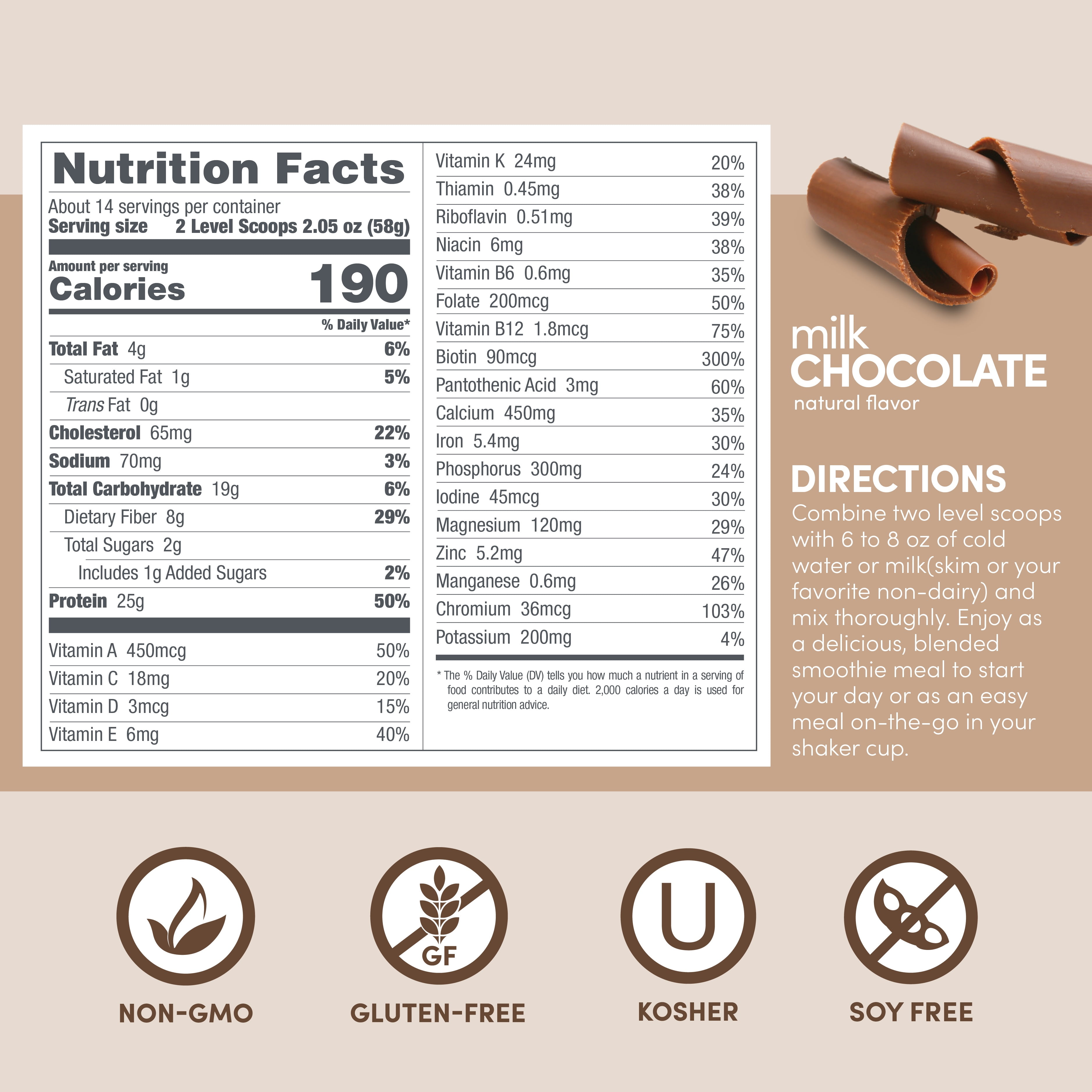 Designer Wellness, Designer Whey Protein Meal Replacement Powder with Vitamins, Minerals, and Organic Superfood Complex Carbs, Gluten-Free, Milk Chocolate, 1.72 Pound