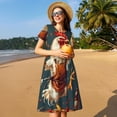 thumbnail image 4 of Disketp Chef Chicken With Beer Bottles para Vestido de Manga Corta para Mujeres, Vestidos de Verano para Mujeres, Casual y Holgado para la Playa, 4 of 6