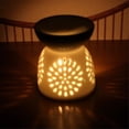 thumbnail image 3 of Ceramic Crafts Ceramic Hollow-Out Aromatherapy Stove Candlestick Handmade Style 1, 3 of 5