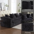 thumbnail image 4 of MOONMISS Boucle Upholstered Oversized 3 Seater Comfy Sofa with Unique Double Seat and Corner Construction-Black, 4 of 5