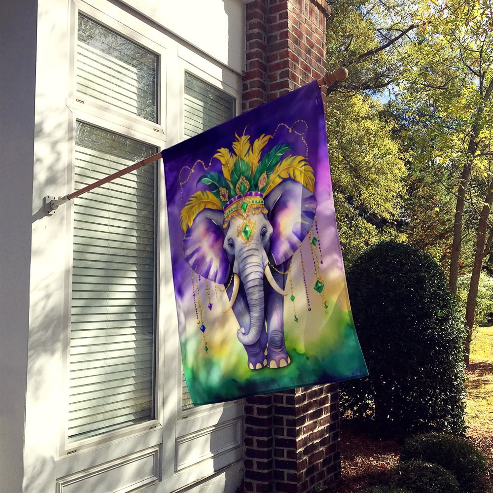 Elephant King of Mardi Gras House Flag 28 in x 40 in