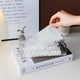 thumbnail image 2 of Caja de papel tisú con patrón de glaciar de onda de agua de alta gama, caja de pañuelos de lujo ligera transparente, caja de papel para comida de alta gama para escritorio de hotel, 2 of 4