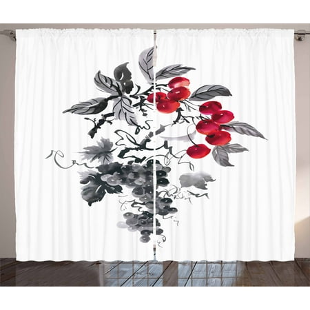 Rowan Curtains 2 Panels Set Rural Nature Inspired Artistic