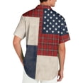 thumbnail image 4 of Domuza Men's 2026 Independence Day Shirts American Flag Graphics Casual Collared Button-Up Short Sleeve T Shirts Summer 2026 Fashion Comfortable Tops with Pockets Deep Red L, 4 of 5