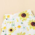 thumbnail image 6 of IBTOM CASTLE Newborn Baby Girls Casual Clothes Ruffles Sleeve Romper + Fruit Floral Bottoms Shorts + Headband 3PCS Summer Birthday Outfits 6-9 Months Sunflower, 6 of 8