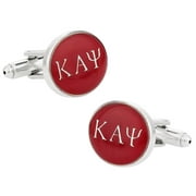 Kappa Alpha Psi Cuff Links with Hard-Sided Presentation Box ?? 3/4?? x 5/8?? - Red & Silver ?? One Pair