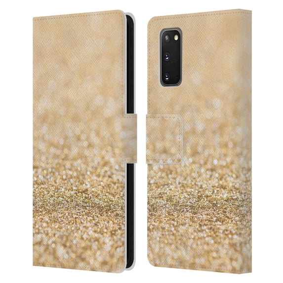 Head Case Designs Officially Licensed PLdesign Glitter Sparkles Champagne Gold Leather Book Wallet Case Cover Compatible with Samsung Galaxy S20 / S20 5G