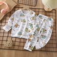 thumbnail image 2 of Gibobby Baby Boys Pajamas Boys Pajamas Toddler Boys Cute Pajamas 0-12 Months 2t 3t 4t 5t Long Sleeve Soft Pjs Set 2Pc Kids Sleepwear Sets Toddler Boys Clothes,White,Size 3-6 Months, 2 of 5