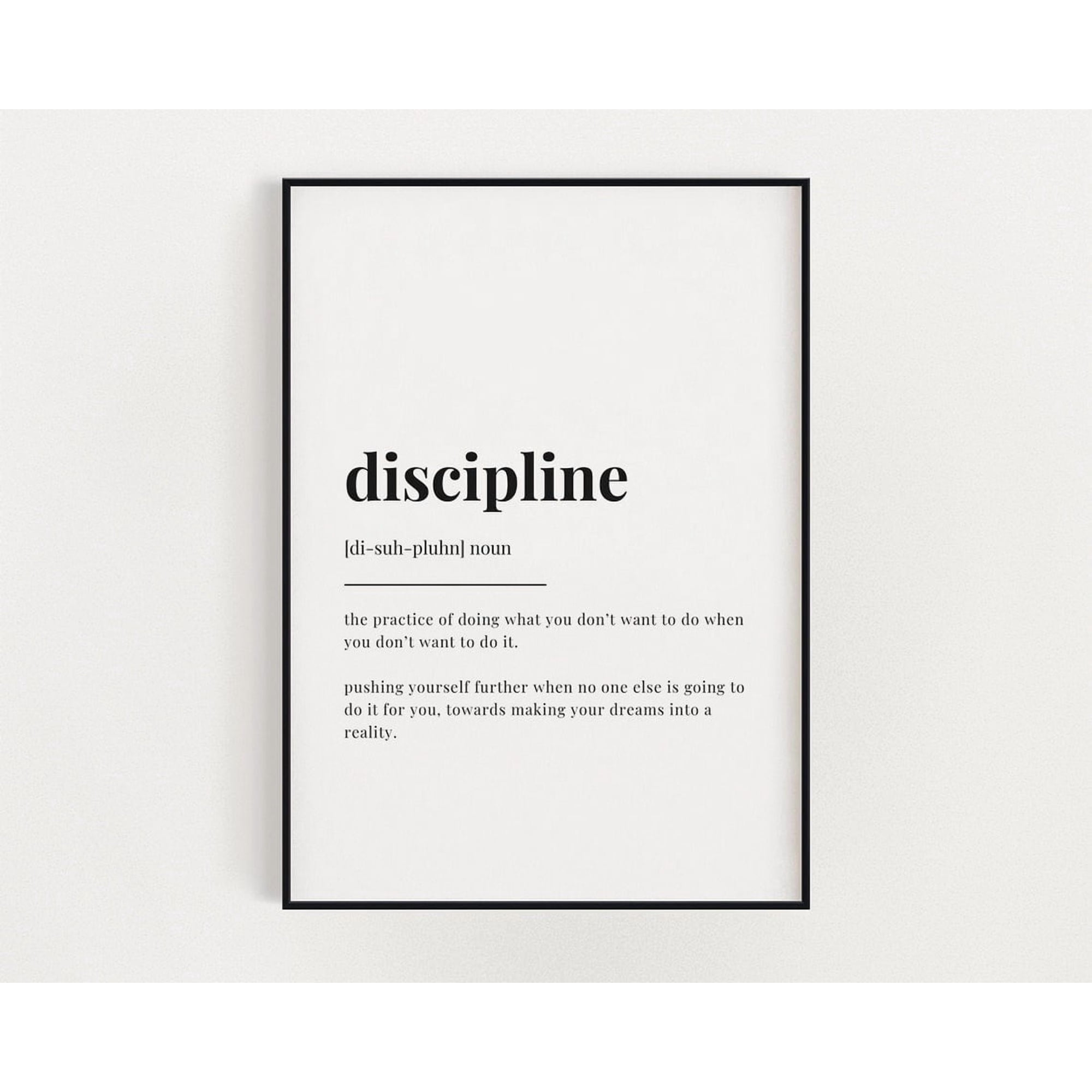 Discipline Definition Wall Art Print Motivational Home Office Decor Unframed Paper Print