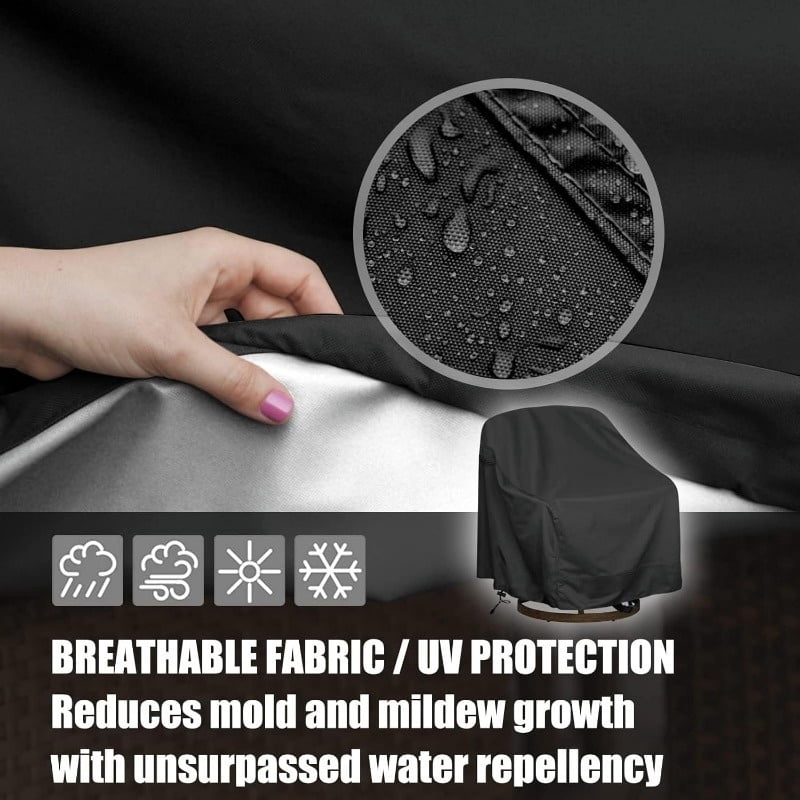 2pcs Outdoor Swivel Lounge Chair Cover, Lawn Patio Chairs, Waterproof Heavy Duty Patio Rocking Chair Covers for Outdoor Furniture,