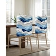 thumbnail image 5 of nqOlkjepod Blue White Ombre Chair Covers Set of 6, Decorative Chair Back Cover, Modern Geometric Moire Abstract Art Dining Room Chair Slipcovers Removable Chair Protectors Covers for Party Banquet, 5 of 7
