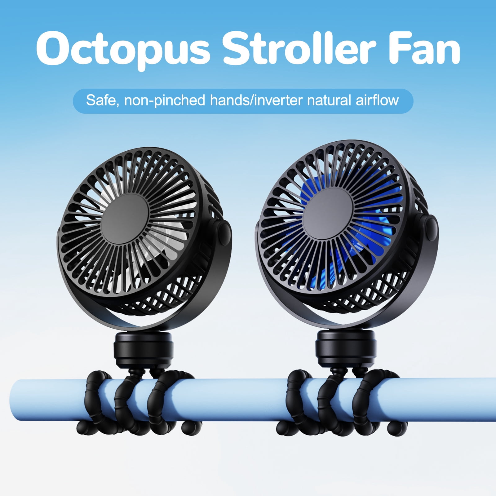 Portable Baby & Travel Stroller Fan with Flexible Octopus Tripod and Quiet Operation