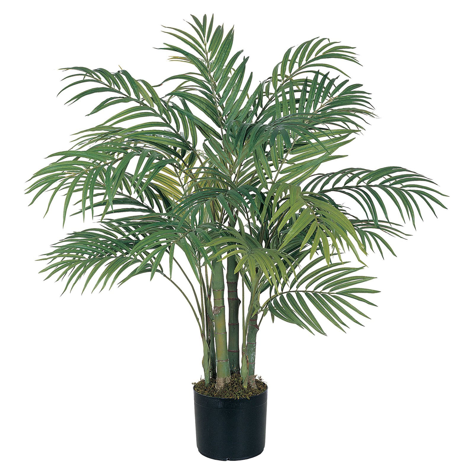 Areca Palm Silk Tree with Basket,Green,10 x 10 x 48 Nearly Natural 5263-0308 56in 