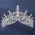 thumbnail image 4 of Corona Nupcial, Tiara de Cristal, Corona de Tiara de Boda, Corona de Tiara de Cristal, Corona de Tiara de Cristal, para Cumpleaños, Fiestas, Bodas, Regalos (Plata) JM, 4 of 5
