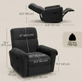 thumbnail image 3 of HOMCOM Fauteuil Inclinable Électrique, Fauteuil Inclinable Rembourré avec Ports USB, Noir, 3 of 10