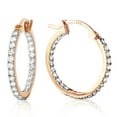 thumbnail image 2 of Galaxy Gold 14K Rose Gold 0.75 CTW Natural Diamond Hoop Earrings - April Birthstone - Strength & Brilliance - Fine Jewelry for Women, 2 of 2