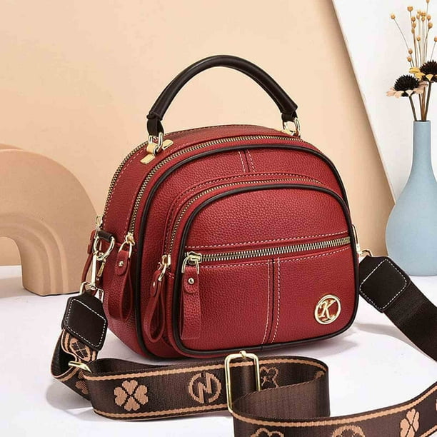 Bolso de hombro de cuero con correa de hombro ancha ajustable para mujer | Bolso tote con múltiples bolsillos | Piel sintética ligera | Gran capacidad | Bolso de moda | 1 paquete | Negro Beige Caqui