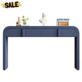 thumbnail image 2 of GZXS Curved Console Table with 2 Fluted Drawers, 55" Modern Entryway Table with Rounded Silhouette for Hallway, Living Room (Navy Blue), 2 of 9
