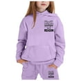 thumbnail image 2 of Kiijoy Toddler Girls Sweatsuit Letter Print Casual Hoodie and Jogger Pants Outfits, 2 of 4