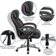 thumbnail image 6 of BizChair Big & Tall 500 lb. Rated Black LeatherSoft Executive Swivel Ergonomic Office Chair with Extra Wide Seat, 6 of 13