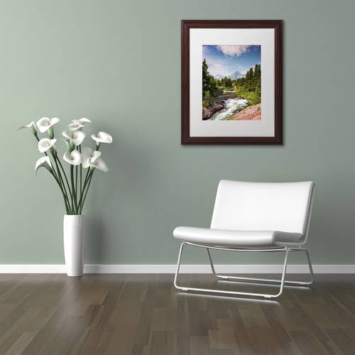 Trademark Fine Art "Glacial Creek" Canvas Art by Michael Blanchette Photography White Matte, Wood Frame