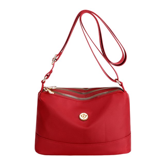 Bolso Casual para Mujer Bolso Bandolera Ligero Bolso Hombro Nailon Bolso Cuadrado (rojo)
