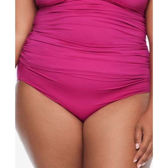 Ralph Lauren PLUMERIA Plus Size Shirred High-Waist Swim Bottom, US 20W