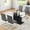 Black + Gold Gray, variant on 5-Piece Dining Table Set, 63" Modern Rectangular Tempered Glass Table with Double O-Shape Base & 4 PU Cantilever Chairs with Stainless Steel Legs, Dining Set for Kitchen, Office