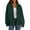 Dark Green, variant on Women's Faux Suede Motorcycle Jacket Trendy Fall Fashion Oversized Zip Up Coats Winter Clothes Outerwear