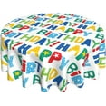 thumbnail image 2 of Happy Birthday Tablecloth, Birthday Tablecloth, Birthday Party Tablecloth Seasonal Dining-Table Cover, 60 inch Round for Home Party Picnic, 2 of 6